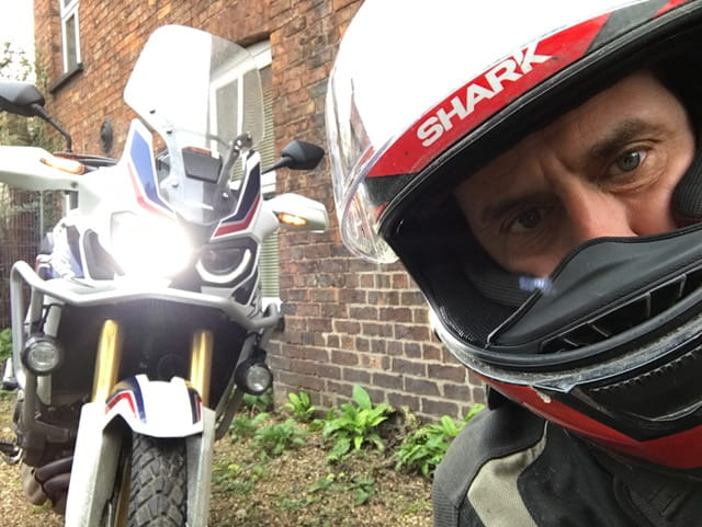 Steve Rose with Africa Twin. Not in Africa incidentallly